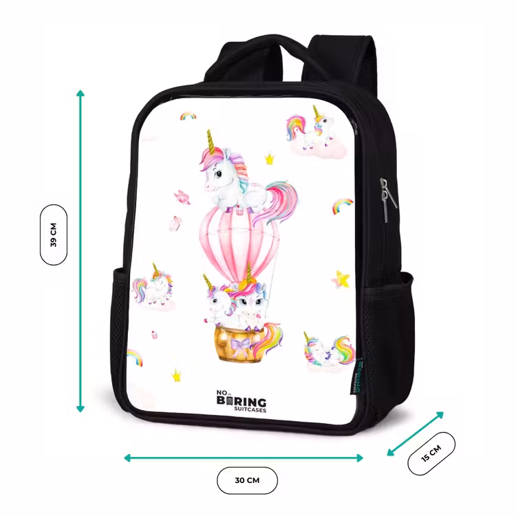 Kinderrucksack - Schwarz - Luftige Einhörner — 6