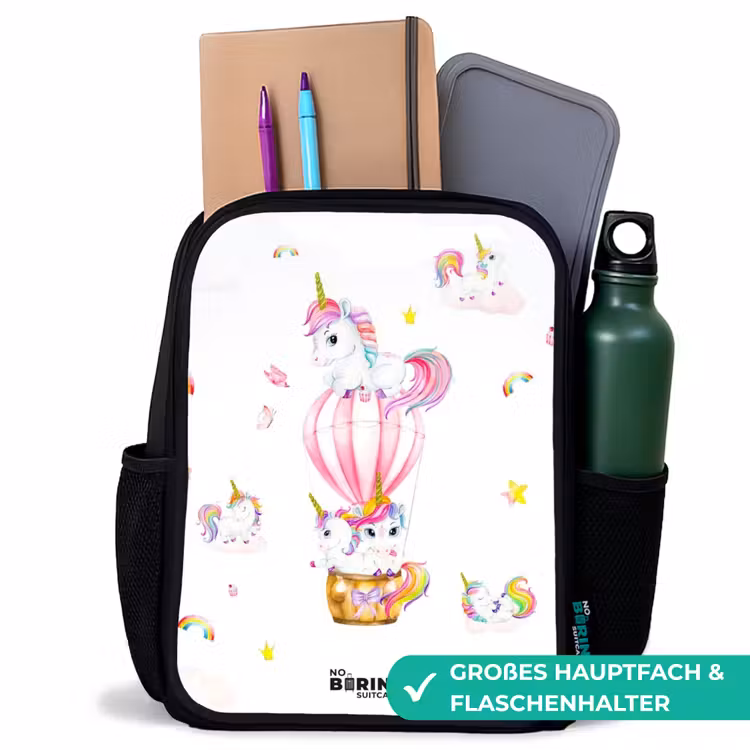 Kinderrucksack - Schwarz - Luftige Einhörner — 8