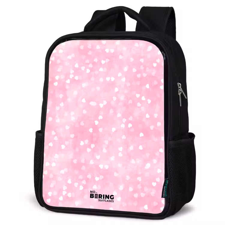 Kinderrucksack - Schwarz - Rosa Glitzerherzen — 4