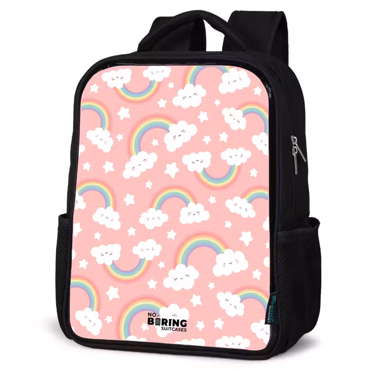 Kinderrucksack - Schwarz - Rosa mit Regenbogenmuster — 4
