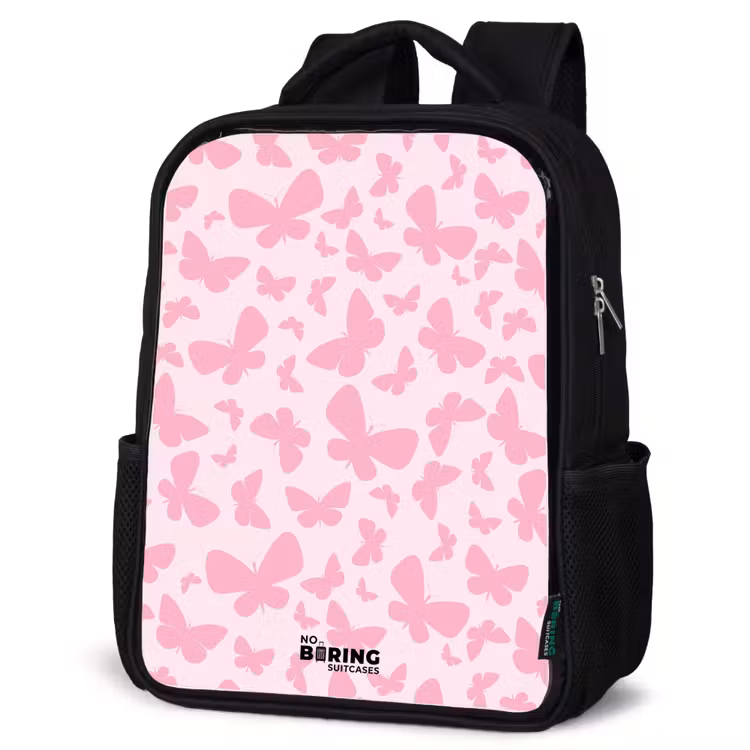 Kinderrucksack - Schwarz - Rosa Schmetterlinge — 4