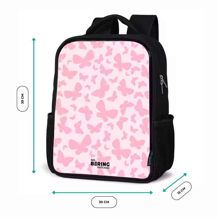 Kinderrucksack - Schwarz - Rosa Schmetterlinge — 6