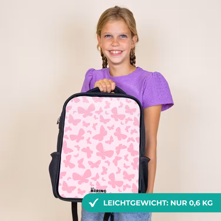 Kinderrucksack - Schwarz - Rosa Schmetterlinge — 7