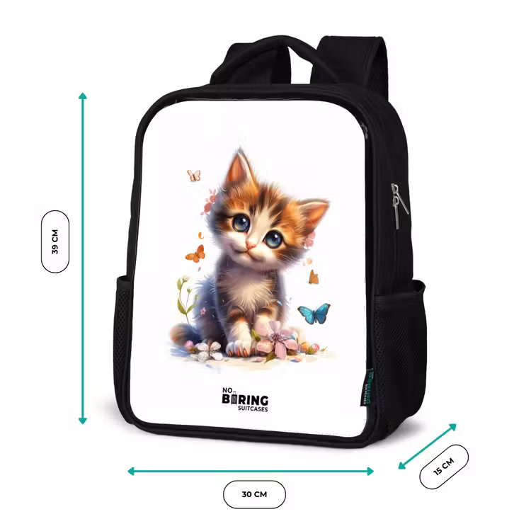 Kinderrucksack - Schwarz - Vera Schmetterling Kätzchen — 6