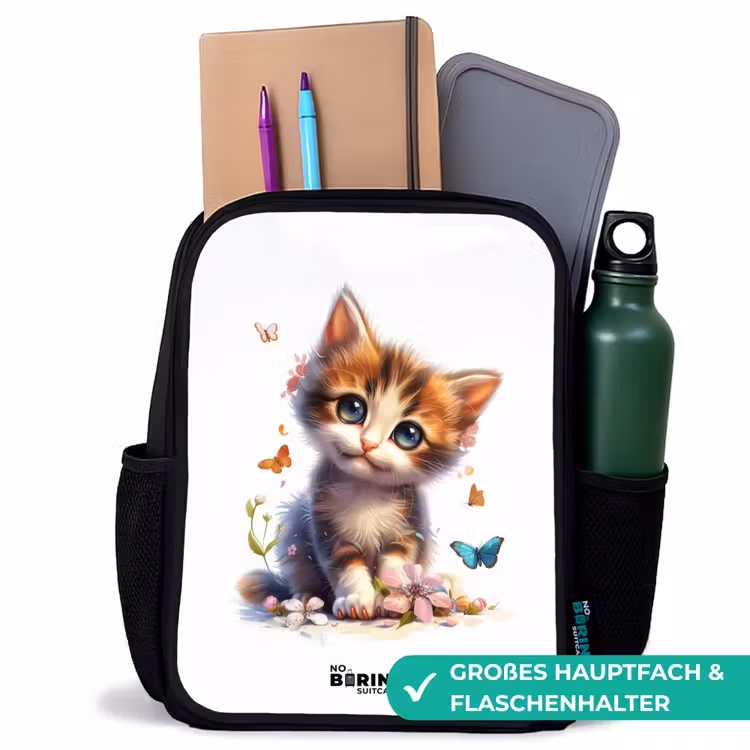 Kinderrucksack - Schwarz - Vera Schmetterling Kätzchen — 8
