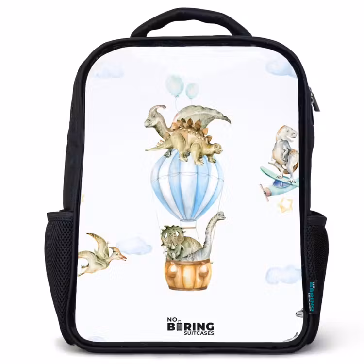 Kinderrucksack - Schwarz - Wandernde Dinosaurier — 1