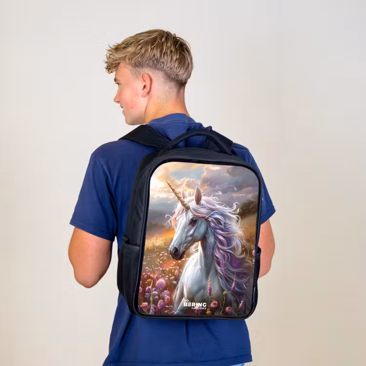 Kinderrucksack - Schwarz - Pastellfarbene Perle Horn — 3