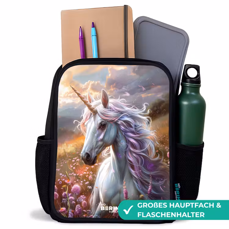 Kinderrucksack - Schwarz - Pastellfarbene Perle Horn — 8