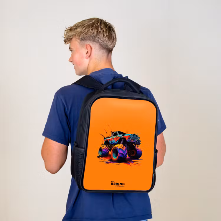 Kinderrucksack - Schwarz - Regenbogen-Räder — 3