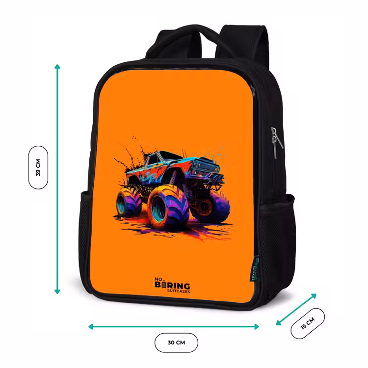 Kinderrucksack - Schwarz - Regenbogen-Räder — 6