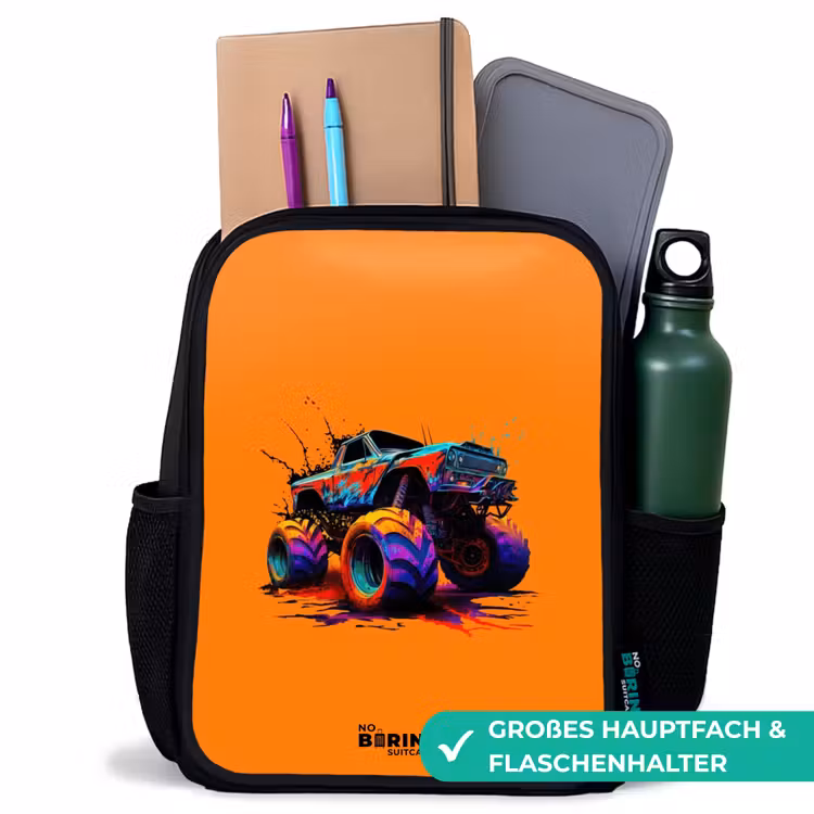 Kinderrucksack - Schwarz - Regenbogen-Räder — 8