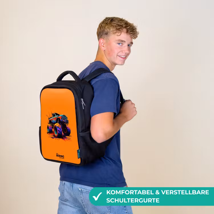 Kinderrucksack - Schwarz - Regenbogen-Räder — 9