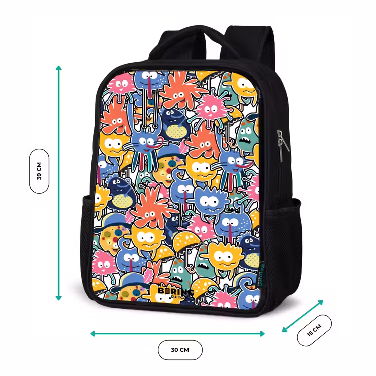 Kinderrucksack - Schwarz - Wanzen mit großen Augen — 6