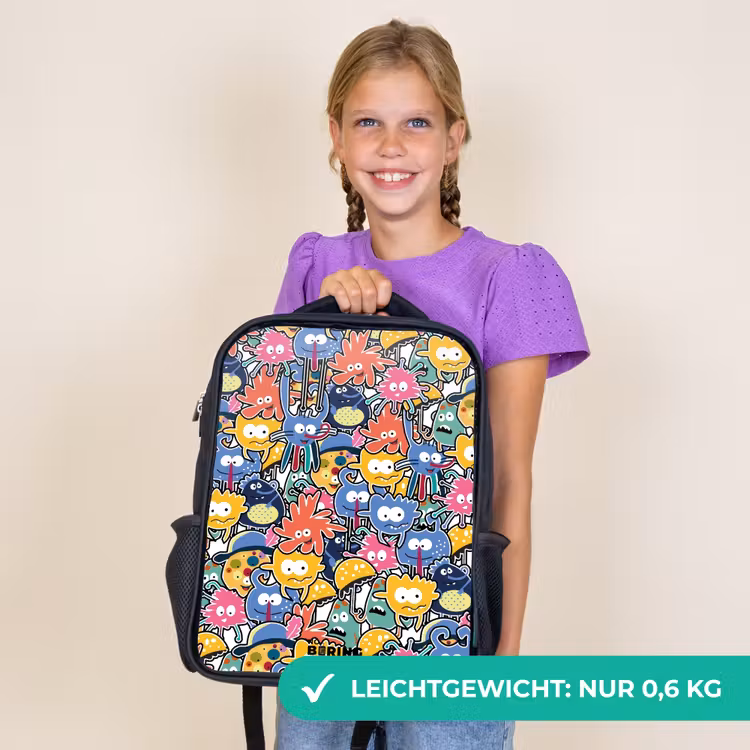 Kinderrucksack - Schwarz - Wanzen mit großen Augen — 7