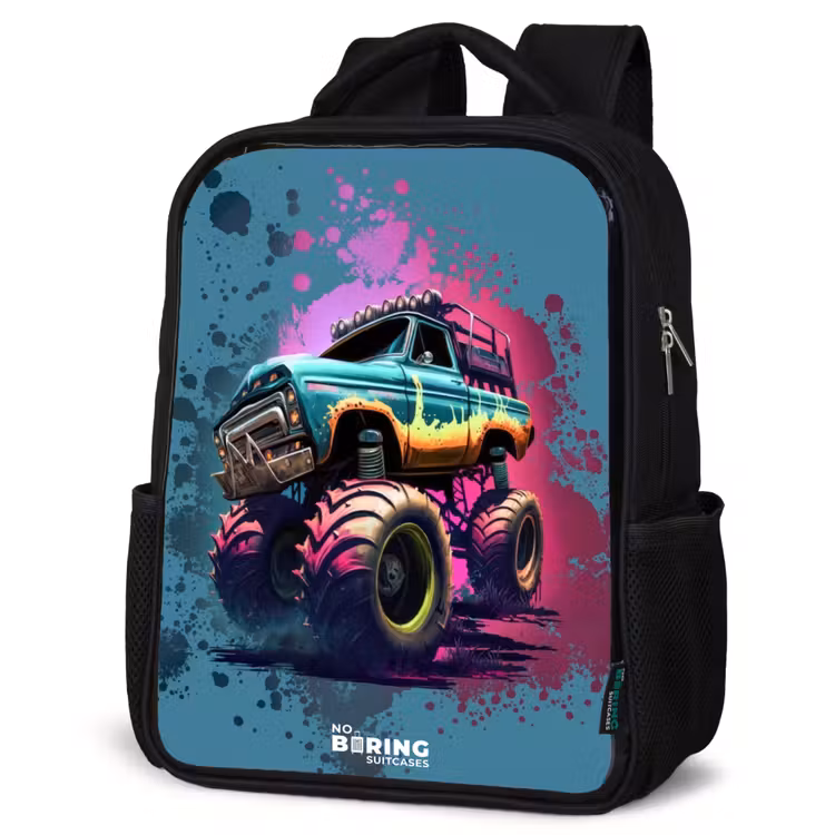 Kinderrucksack - Schwarz - Monster-Räder — 4