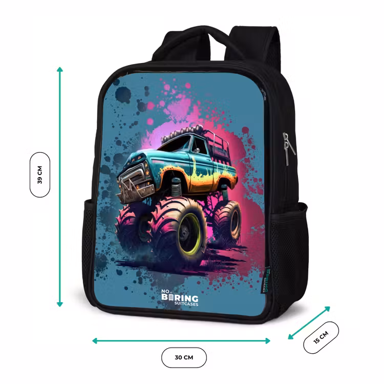Kinderrucksack - Schwarz - Monster-Räder — 6