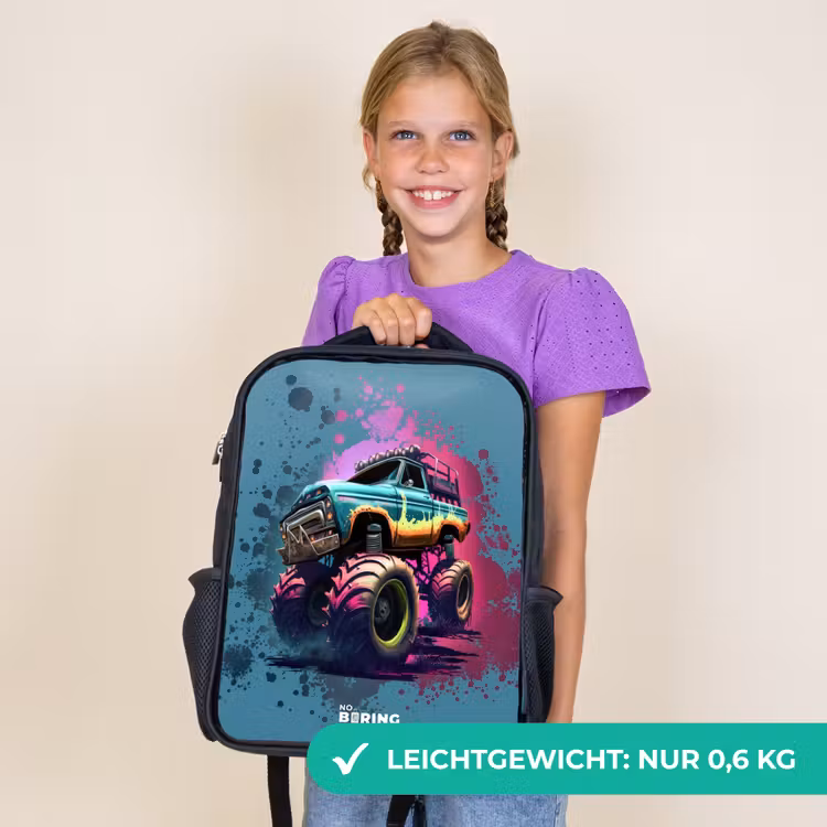 Kinderrucksack - Schwarz - Monster-Räder — 7