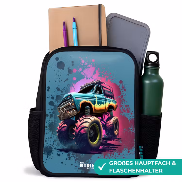 Kinderrucksack - Schwarz - Monster-Räder — 8