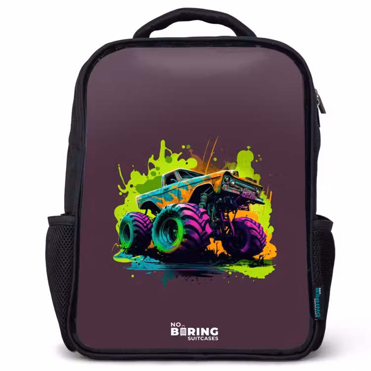 Kinderrucksack - Schwarz - Neon-Räder — 1