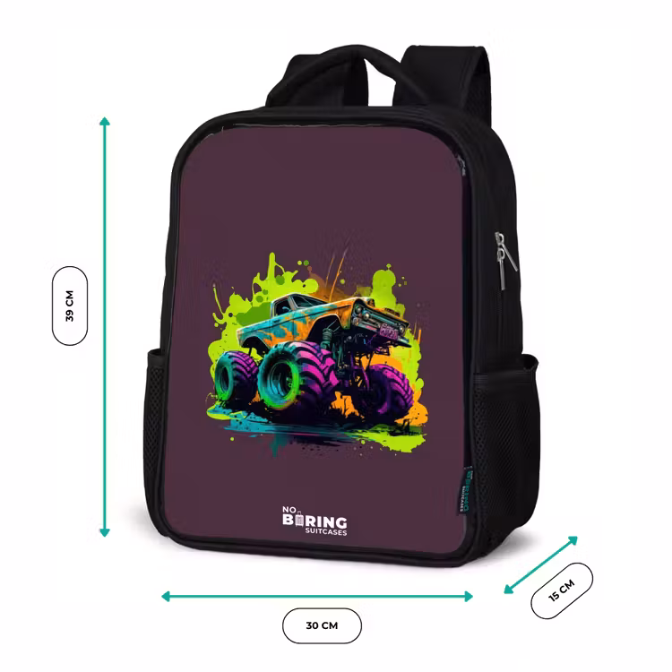 Kinderrucksack - Schwarz - Neon-Räder — 6