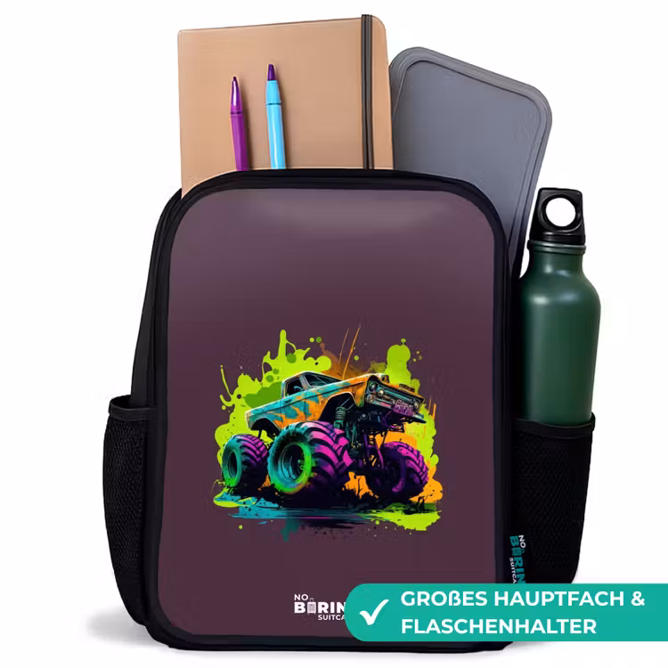 Kinderrucksack - Schwarz - Neon-Räder — 8