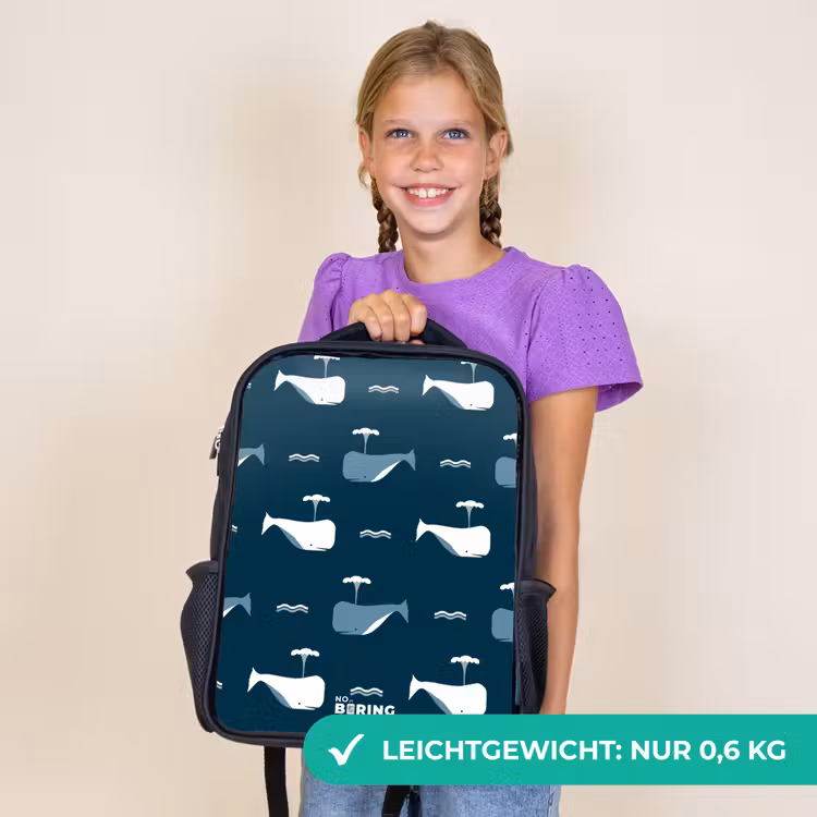 Kinderrucksack - Schwarz - Welt der Wale — 7