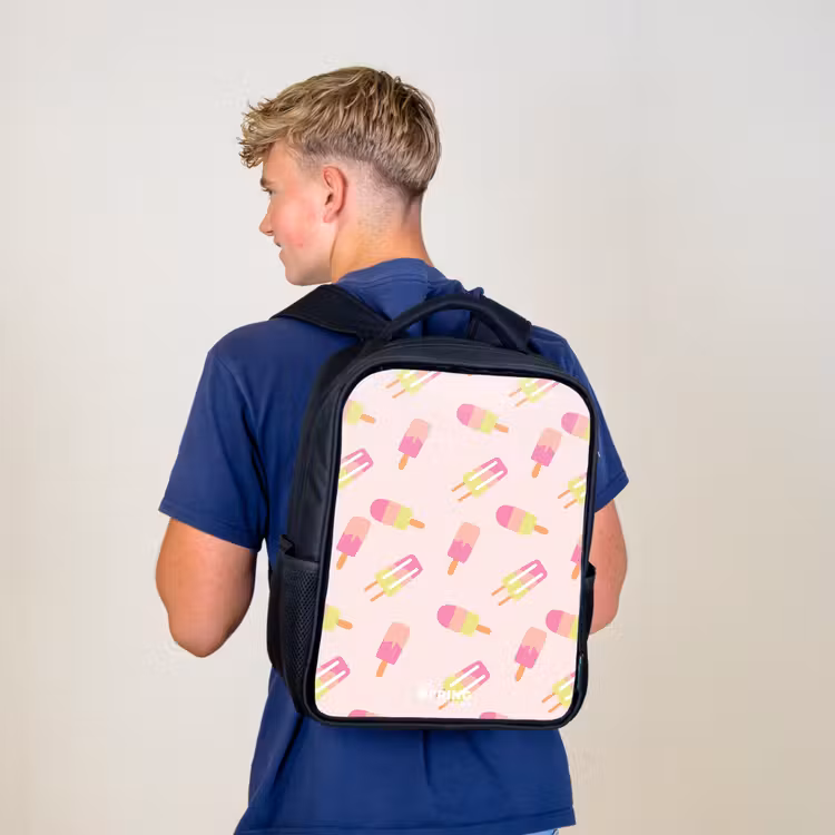 Kinderrucksack - Schwarz - Wirbelndes Wassereis — 3