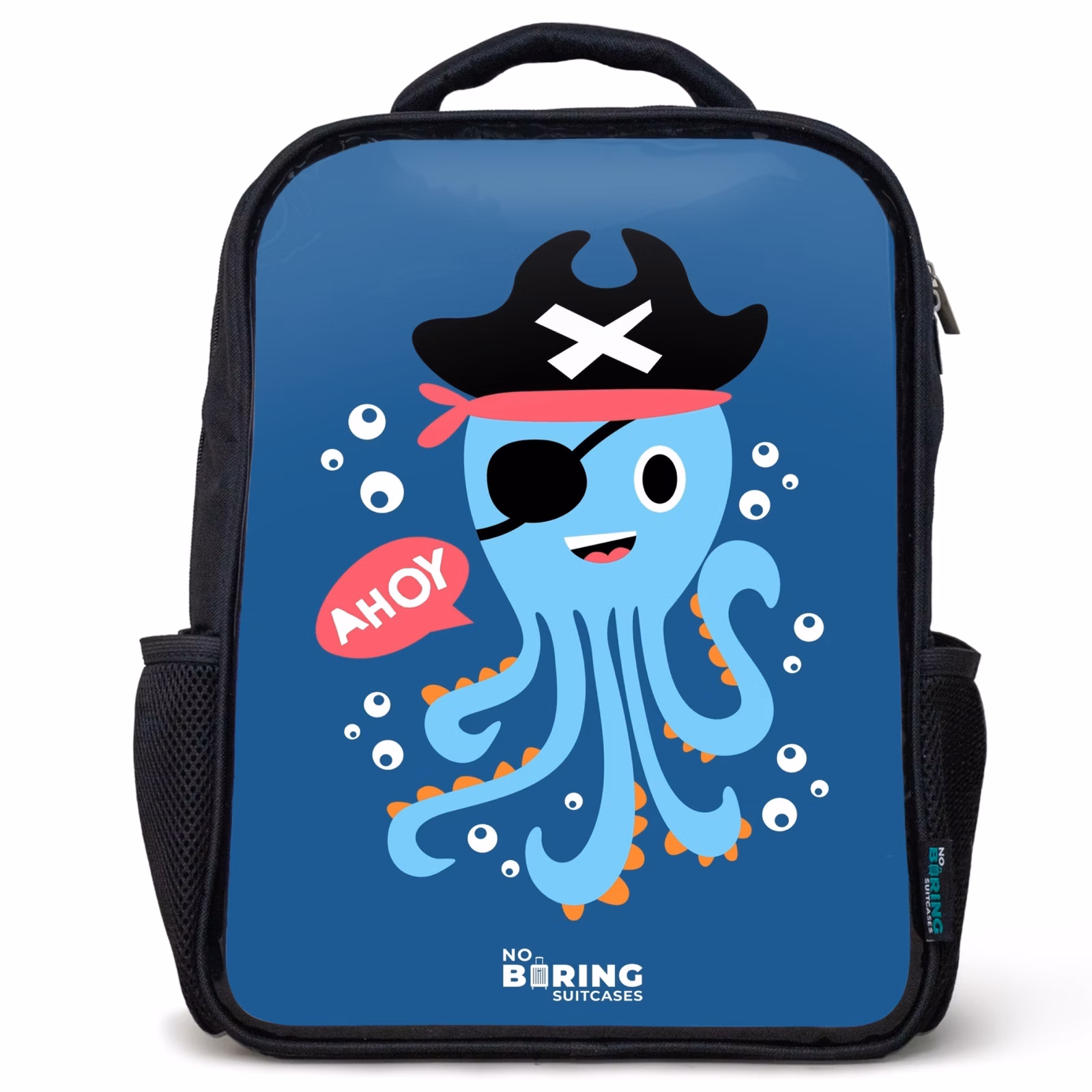 Kinderrucksack - Schwarz - Piratenkrake mit Hut — 1