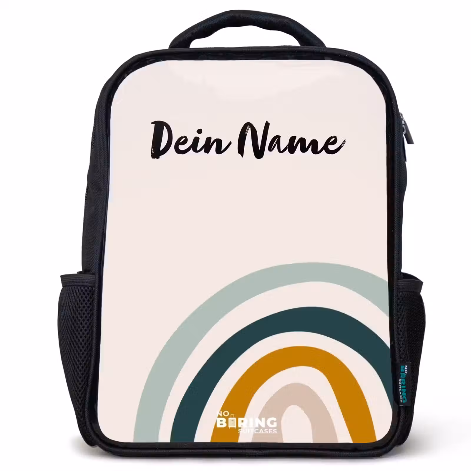Kinderrucksack - Schwarz - Rohes Regenbogen-Aqua — 1