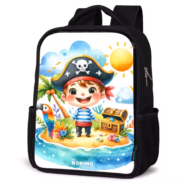 Kinderrucksack - Schwarz - Pirat auf einer Insel — 4