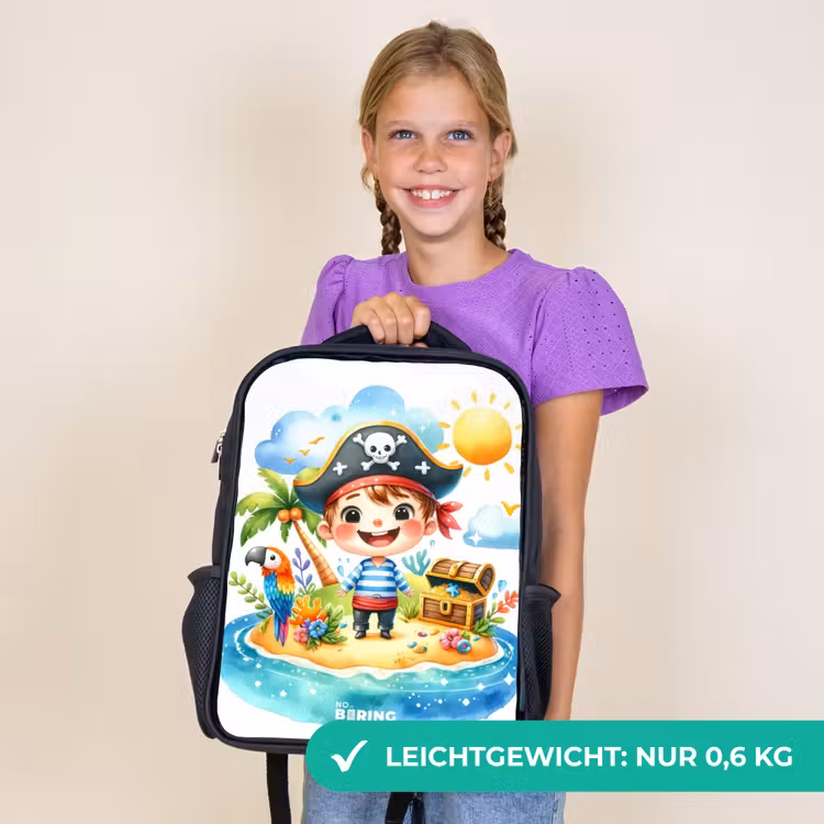 Kinderrucksack - Schwarz - Pirat auf einer Insel — 7