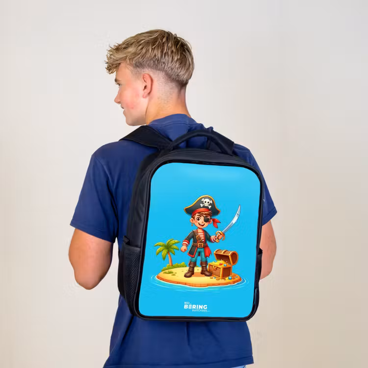 Kinderrucksack - Schwarz - Pirat bereit zum Plündern — 3