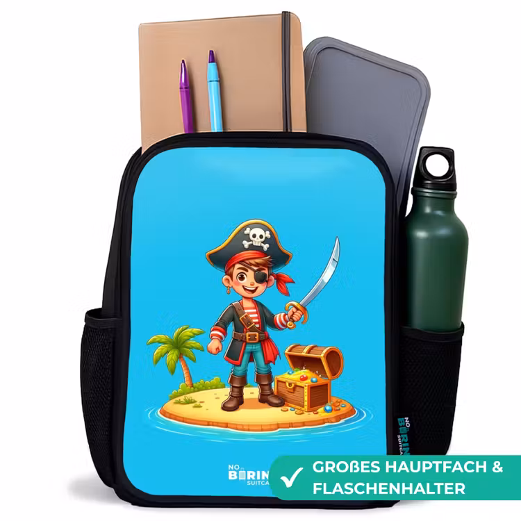 Kinderrucksack - Schwarz - Pirat bereit zum Plündern — 8