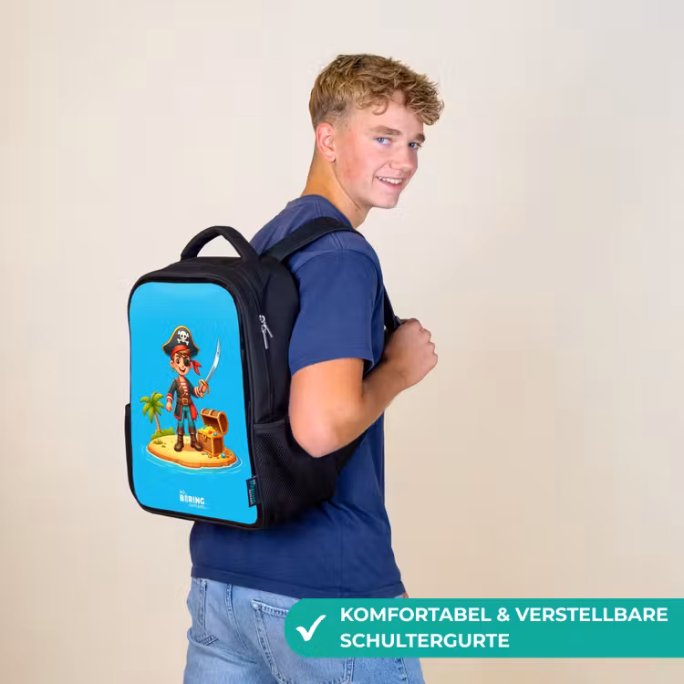 Kinderrucksack - Schwarz - Pirat bereit zum Plündern — 9