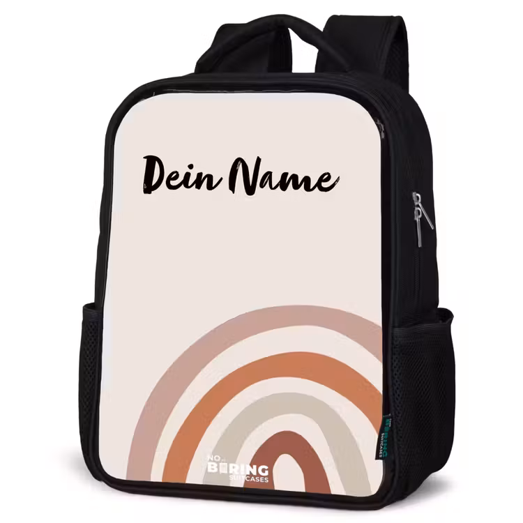 Kinderrucksack - Schwarz - Roher Regenbogen natürlich — 4