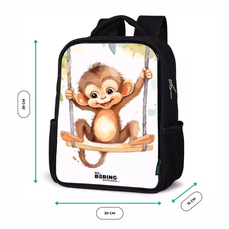 Kinderrucksack - Schwarz - Schaukelnder Großer Affe — 6