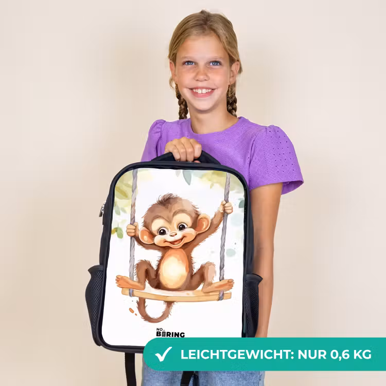 Kinderrucksack - Schwarz - Schaukelnder Großer Affe — 7