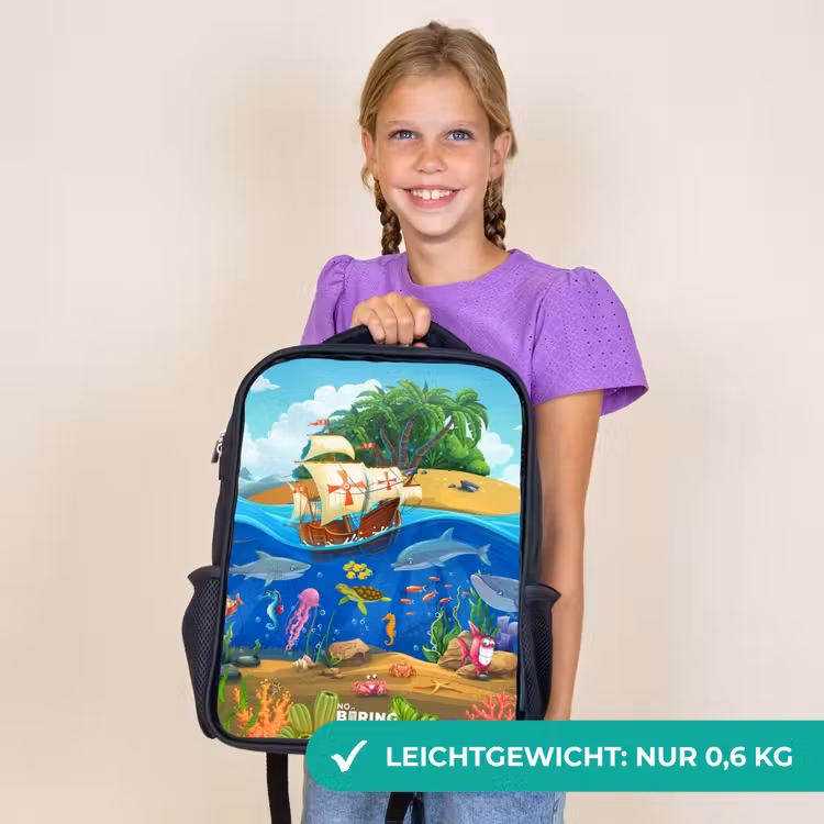 Kinderrucksack - Schwarz - Segelschiff auf dem Ozean — 7