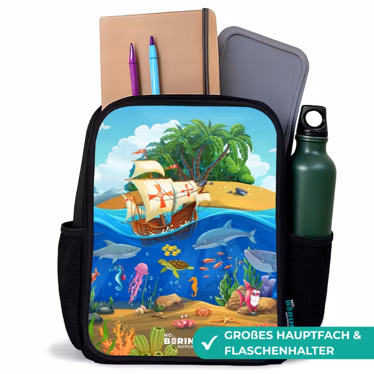 Kinderrucksack - Schwarz - Segelschiff auf dem Ozean — 8