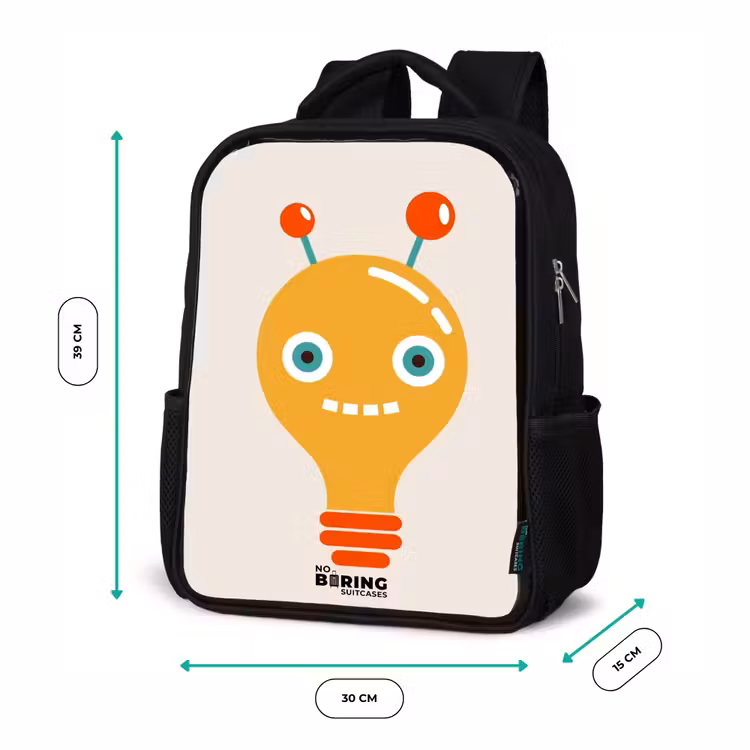 Kinderrucksack - Schwarz - Zwiebelroboter mit großen Augen — 6