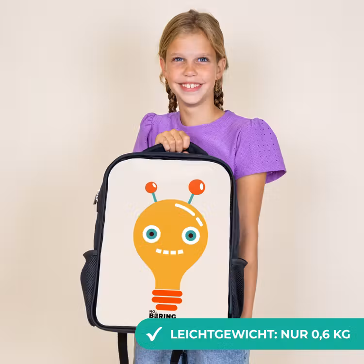 Kinderrucksack - Schwarz - Zwiebelroboter mit großen Augen — 7
