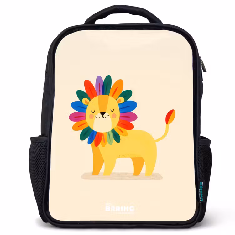 Kinderrucksack - Schwarz - Löwe - Mähne - Farbenfroh — 1