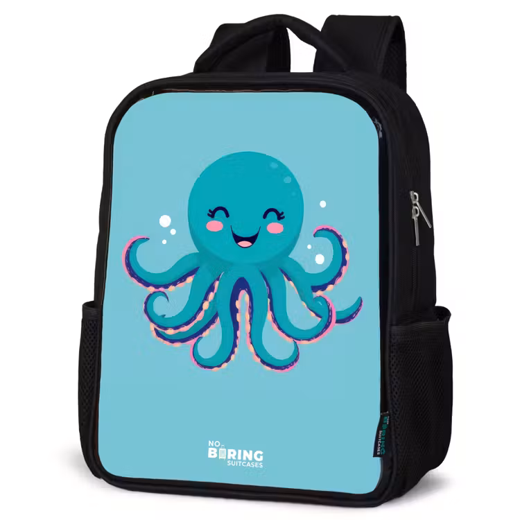 Kinderrucksack - Schwarz - Oktopus - Wasser - Blau — 4