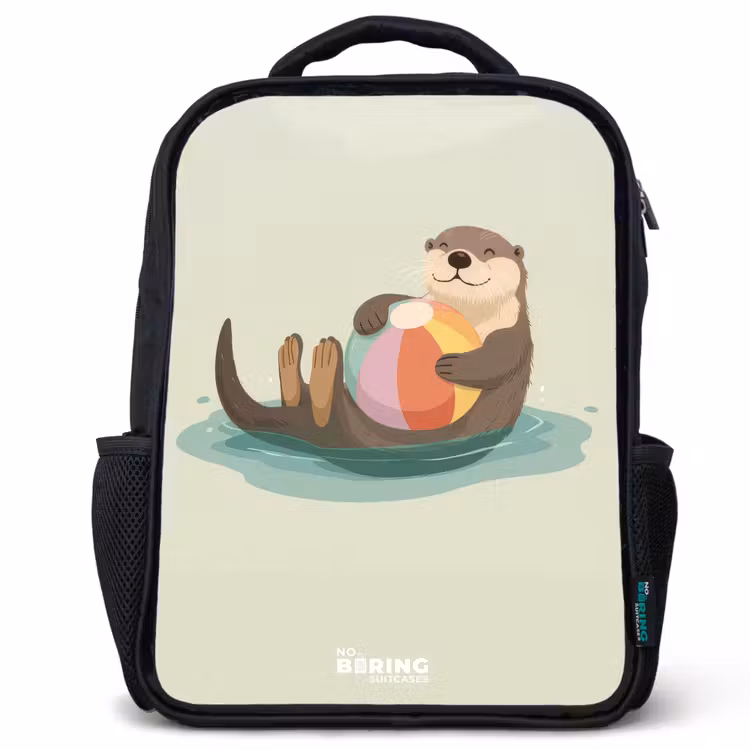 Kinderrucksack - Schwarz - Otter - Strandball - Wasser — 1