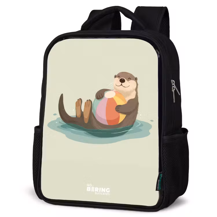 Kinderrucksack - Schwarz - Otter - Strandball - Wasser — 4