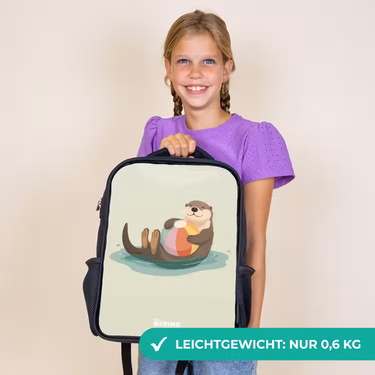 Kinderrucksack - Schwarz - Otter - Strandball - Wasser — 7