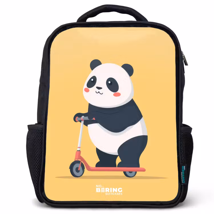 Kinderrucksack - Schwarz - Panda - Stufe - Gelb — 1