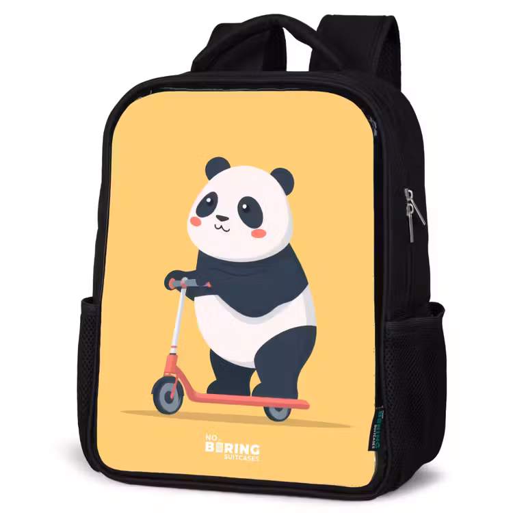Kinderrucksack - Schwarz - Panda - Stufe - Gelb — 4