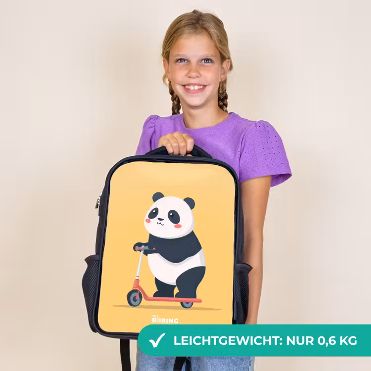 Kinderrucksack - Schwarz - Panda - Stufe - Gelb — 7