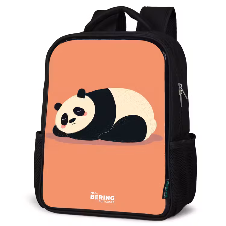 Kinderrucksack - Schwarz - Panda - Schlafend - Orange — 4